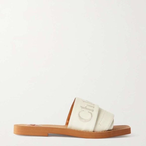 Chloe Shoes - NWT Chloé Woody logo-embroidered sandals 38